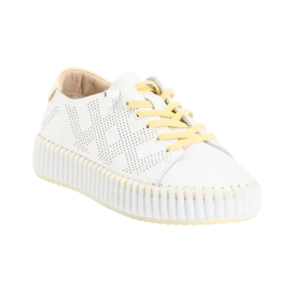 HAPPYMONK Handmade In Spain Leather Yel Laser Cut Sneakers